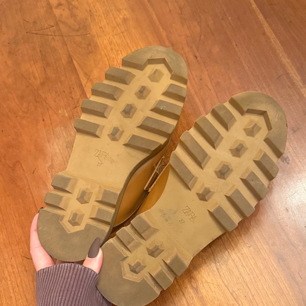 Zara Brown Platform Mule Loafers - Picture 2 of 8